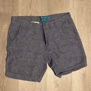 Anthropologie Tenth + Ocean Men’s Washable Linen Short | 34 | Heathered Blue